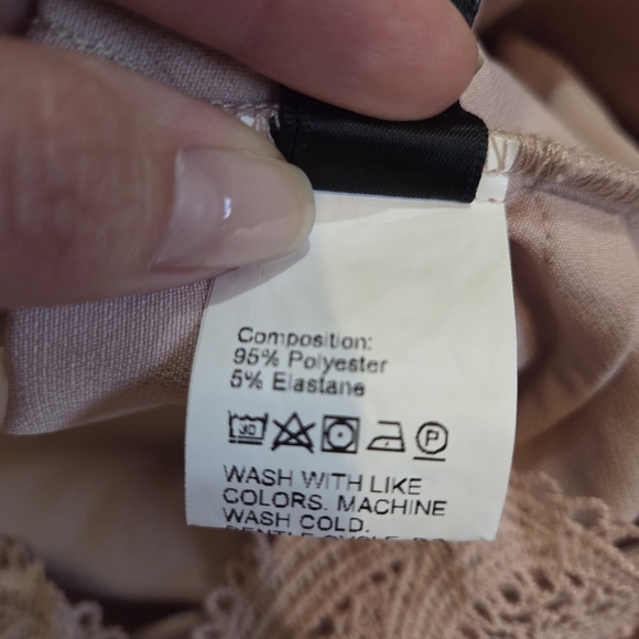 Shein Contrast Lace Scallop Trim Pink Jumpsuit Romper size Small Spring Summer - Picture 7 of 8